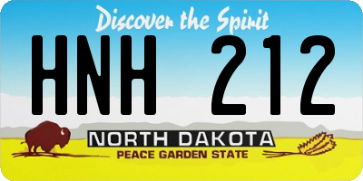 ND license plate HNH212
