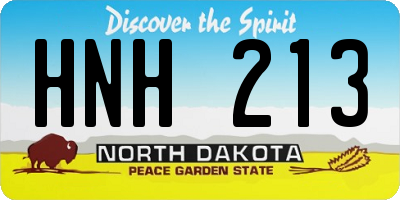 ND license plate HNH213