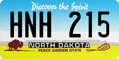 ND license plate HNH215
