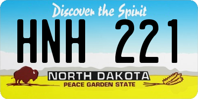 ND license plate HNH221