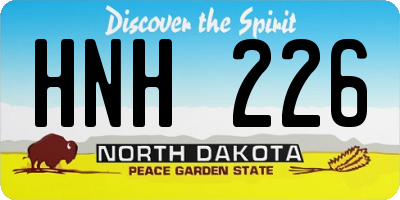 ND license plate HNH226