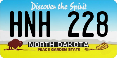 ND license plate HNH228
