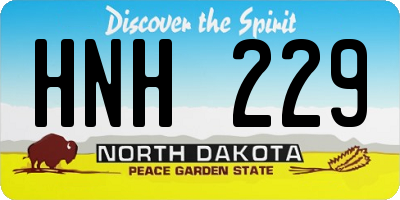 ND license plate HNH229