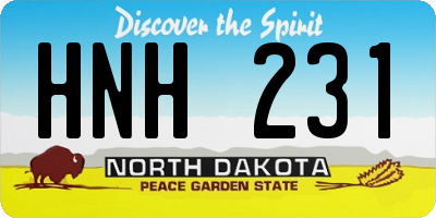 ND license plate HNH231