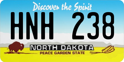ND license plate HNH238