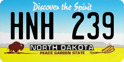 ND license plate HNH239