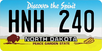 ND license plate HNH240