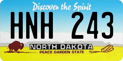 ND license plate HNH243