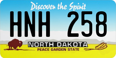 ND license plate HNH258