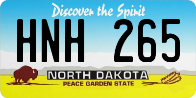 ND license plate HNH265