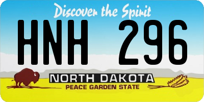 ND license plate HNH296