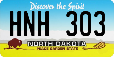 ND license plate HNH303