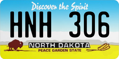 ND license plate HNH306