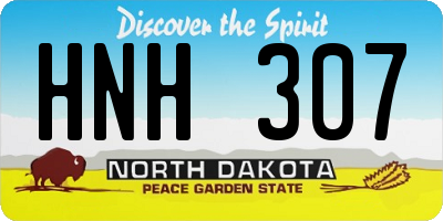 ND license plate HNH307