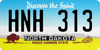 ND license plate HNH313