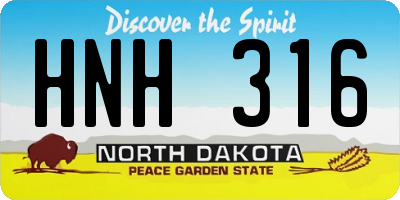 ND license plate HNH316