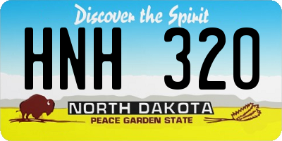 ND license plate HNH320