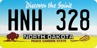 ND license plate HNH328