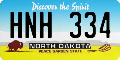 ND license plate HNH334