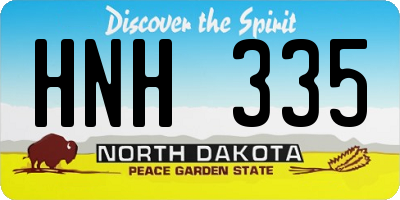 ND license plate HNH335
