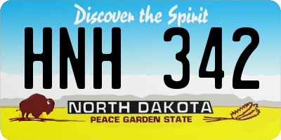 ND license plate HNH342