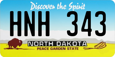 ND license plate HNH343