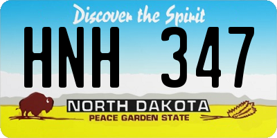 ND license plate HNH347