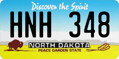 ND license plate HNH348