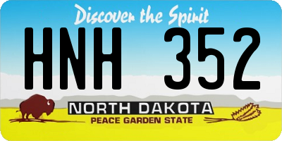 ND license plate HNH352