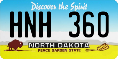 ND license plate HNH360