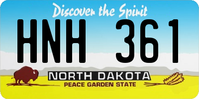 ND license plate HNH361