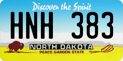 ND license plate HNH383