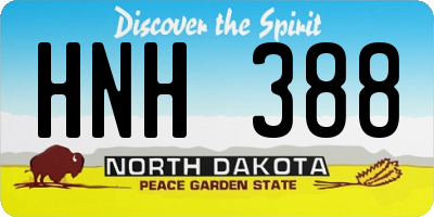 ND license plate HNH388