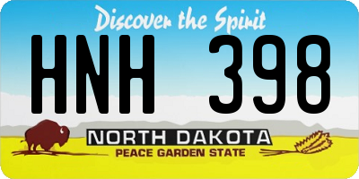 ND license plate HNH398