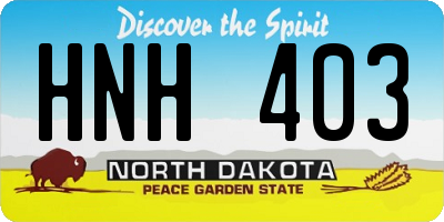 ND license plate HNH403