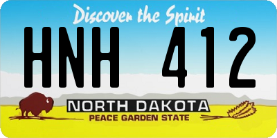 ND license plate HNH412