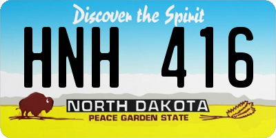 ND license plate HNH416