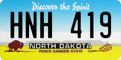 ND license plate HNH419