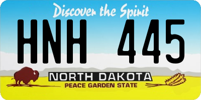 ND license plate HNH445