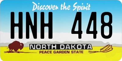 ND license plate HNH448