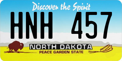 ND license plate HNH457