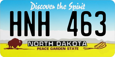 ND license plate HNH463
