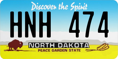 ND license plate HNH474
