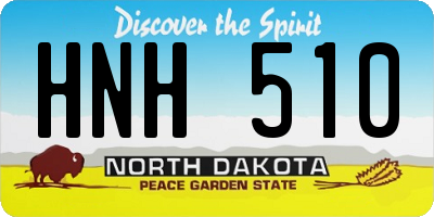 ND license plate HNH510