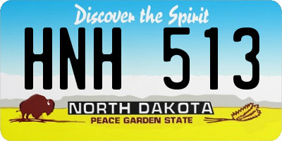 ND license plate HNH513