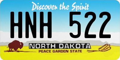 ND license plate HNH522