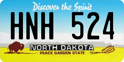ND license plate HNH524
