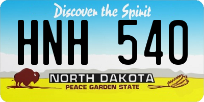ND license plate HNH540