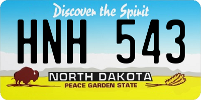 ND license plate HNH543