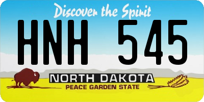 ND license plate HNH545